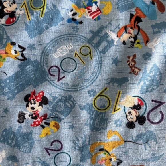 Walt Disney World EPCOT 2019 V-neck Short Sleeve Top Women’s 1X Blue Vacation - Picture 8 of 12